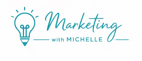 Marketing with Michelle digital marketing blog logo with a lightbulb and pencil icon in teal